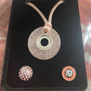 Kameleon Jewel Pops Pink Jade pendant with pops.